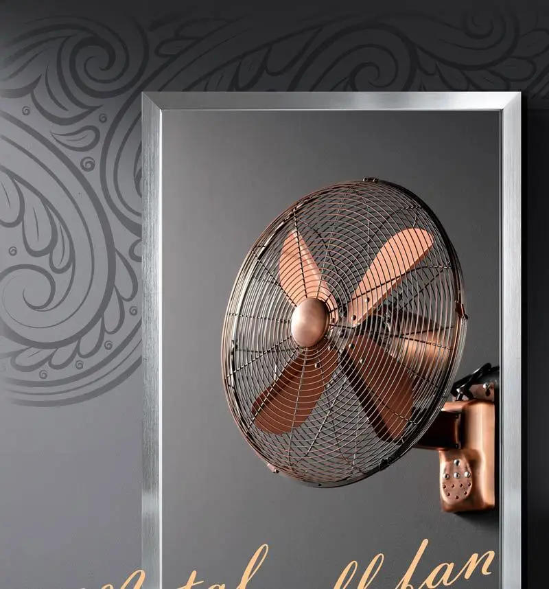 Description Picture 2 of item14/16/18 inches  Metal Wall Fan Wall Mounted Retro Fan Home European Commercial Restaurant Shake Head Ventiladores Electric Fans