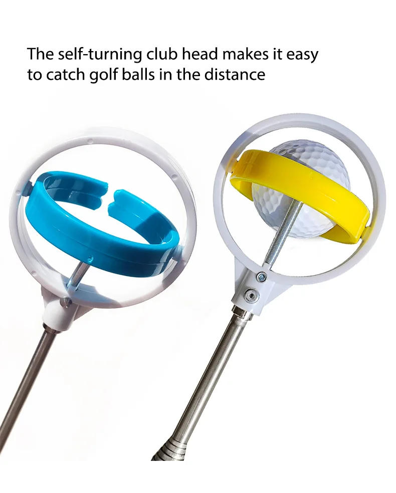 Description Picture 3 of itemGolf Antenna Pickup Rod 8-Section Ball Catcher Telescopic Stainless Steel Ball Stick Double Ring Head Automatic Ball Pickup