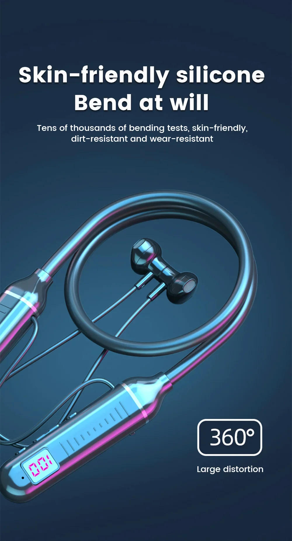 Description Picture 5 of itemNew Bluetooth Earphones Wireless Headphones Magnetic Sport Neckband Neck-hanging TWS Earbuds Wireless Blutooth Headset with Mic