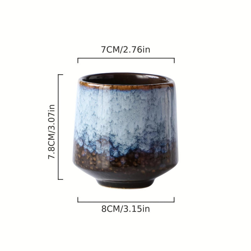 Description Picture 4 of item4pcs, Porcelain Teacups Set, Japanese Style Tea Cup, Cute Kawaii And Vintage Exquisite Kung Fu Tea Cups, Summer Winter Drinkware