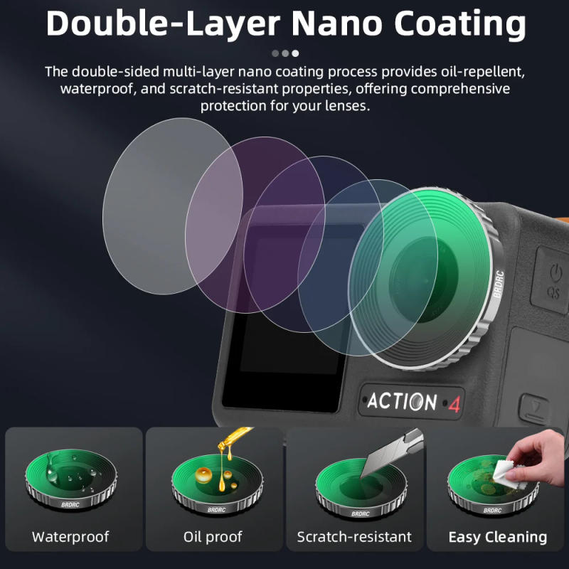 Description Picture 4 of itemBRDRC CPL ND8 ND16 ND32 Lens Filter Set Aluminium Alloy Frame for DJI OSMO Action 5 Pro/4/3 ND UV Lens Action Camera Accessories