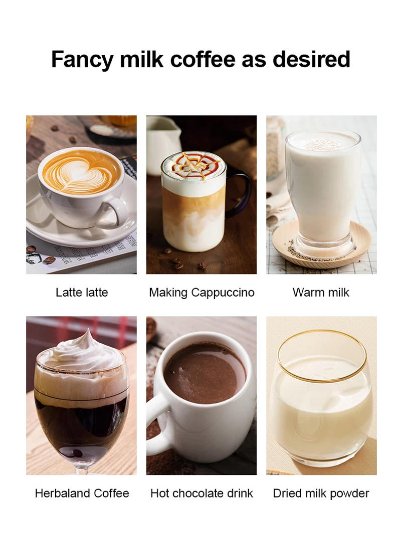 Description Picture 6 of item110V/220V Electric Milk Frother 4 In 1 Auto Mixer for Coffee Milk Foamer Machine Stainless Steel Milk Heating Steamer Foamer