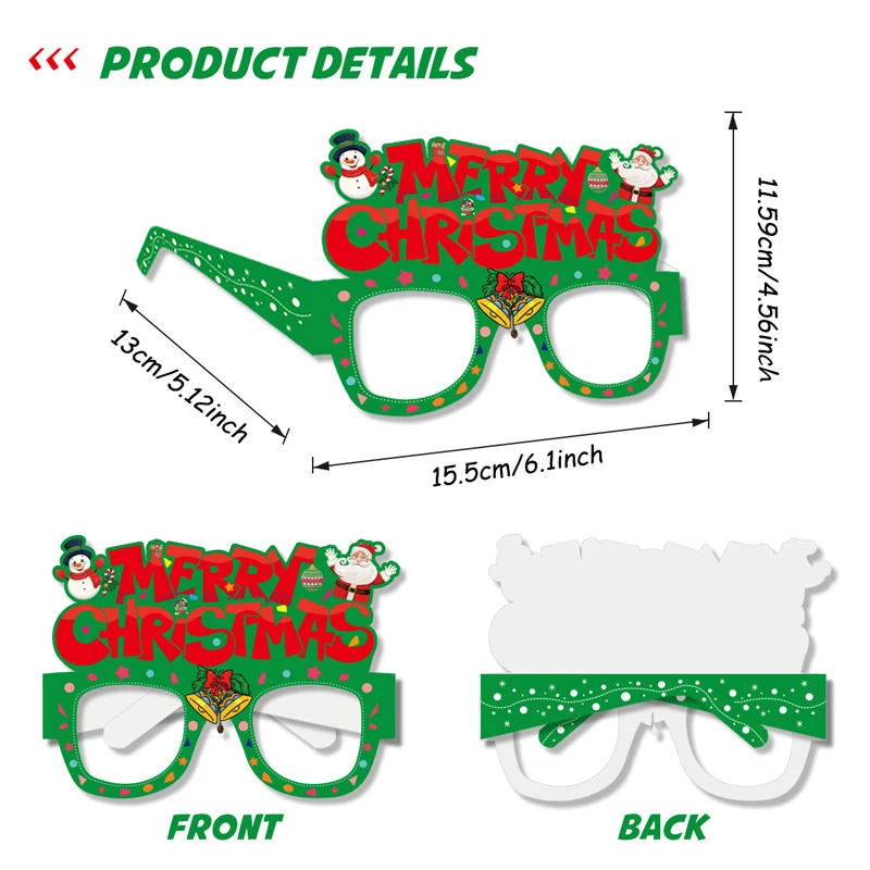 Description Picture 4 of item2025 New Year Party Glasses 8pcs Christmas Photo Props Noel Xmas Decorations Kids Adult Eyeglasses Photobooth Gifts Supplies