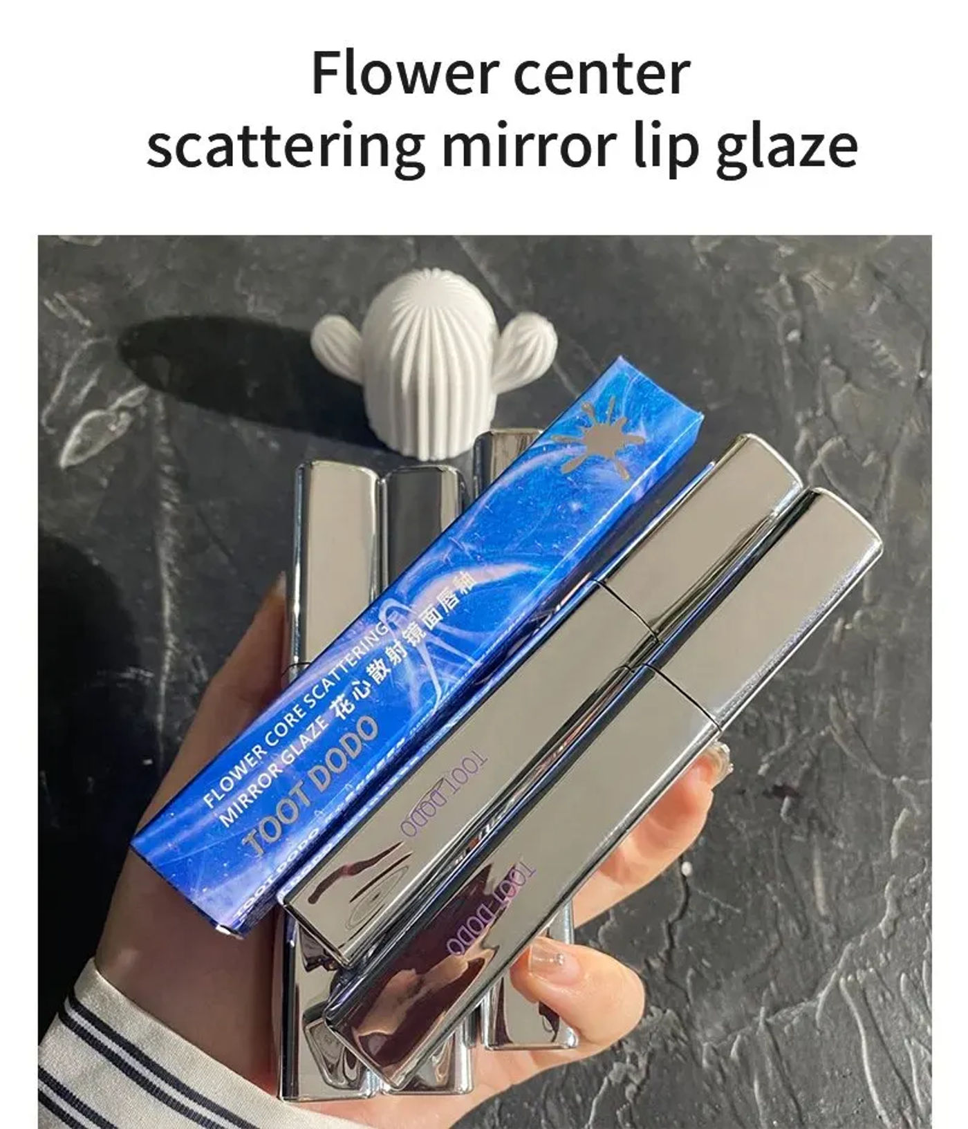 Description Picture 2 of itemTOOT DODOT820 Floral Center Mirror Lip Gloss Is Bright and Non Oily, Moisturizing, and Color Displaying. The Lips Are Watery, Tr