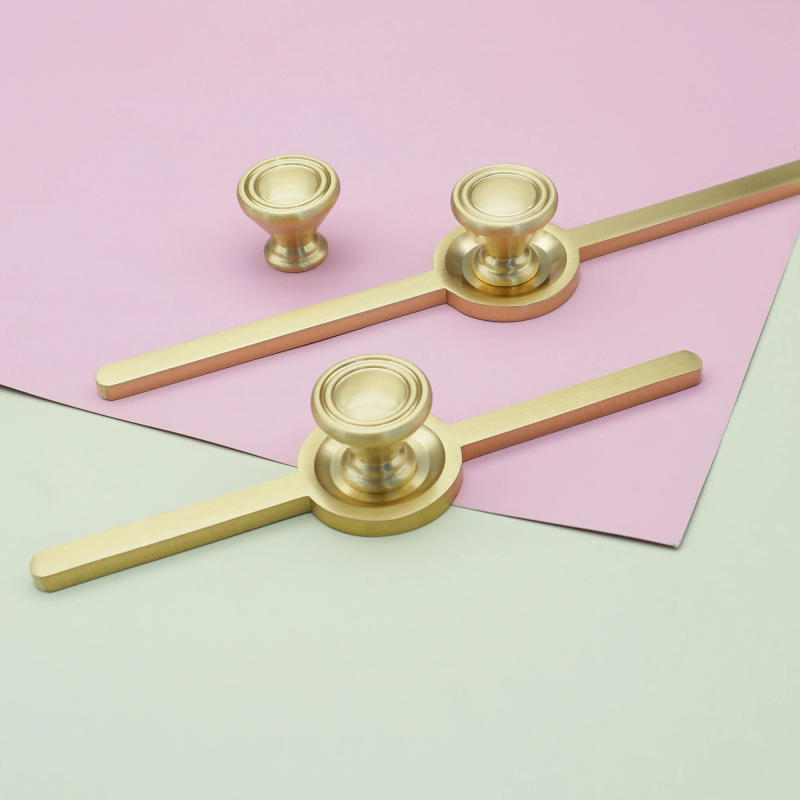 Description Picture 3 of itemMFYS Solid Brass Round Door Knobs with Backplate Gold Kitchen Cabinet Handles Dresser Wardrobe Pulls Modern Furniture Hardware