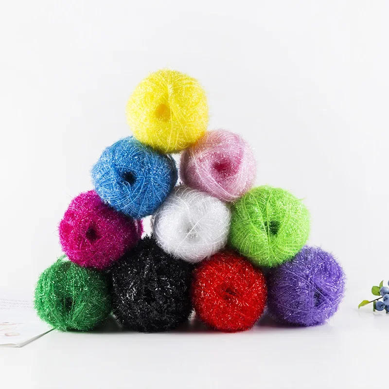 Description Picture 3 of item100g Sparkling Acrylic Yarn High-end Glass Fiber Thread Used for Hand Weaving DIY Bags Hats Scarves Jackets