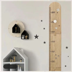 5 Sheets Nordic Wooden Kids Height Growth Chart Ruler Baby Children Height Gauge Room Decoration Wall Meter Measurement Stickers