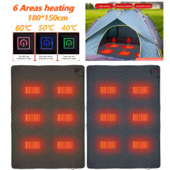 180X150cm Sleeping Mattress Electric Heated Pad 3 Gears Smart Heating Sleeping Pad Waterproof USB Heated Blanket for Camping Car