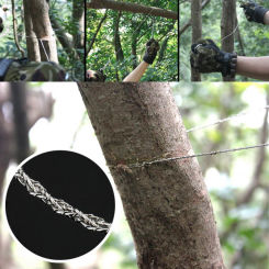 1~5PCS 55cm 25g Stainless Steel Wire Saw Flint Cut Equipment Emergency Travel Kit Camp Hike Scroll Outdoor Survive Silver Tool