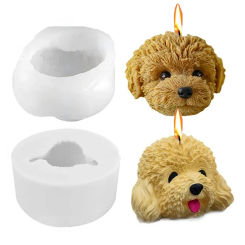 3D Teddy Dog Head Silicone Candle Mold DIY Poodle Crafts Plaster Decoration Resin Casting Molds Hand Soap Making Tools