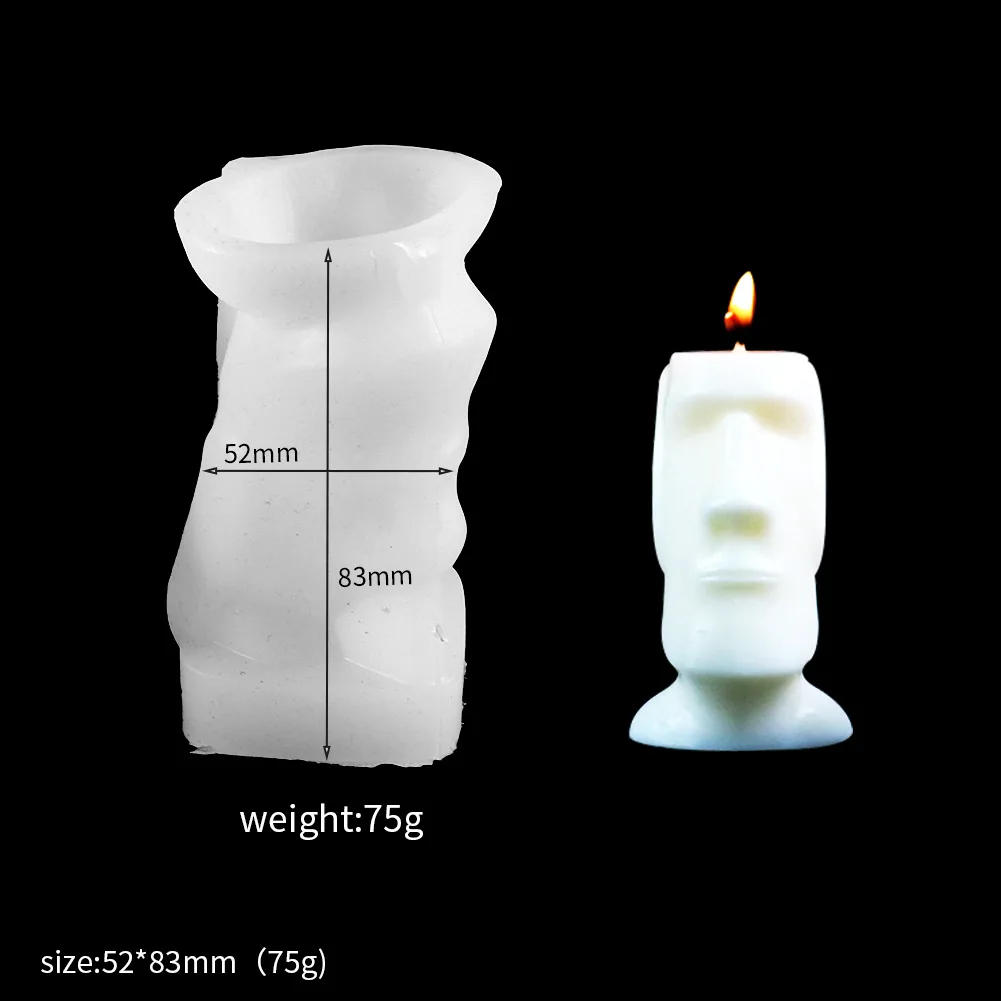 Description Picture 2 of itemMoai Stone Candle Silicone Mold DIY Human Body Aromatherapy Gypsum Handmade Soap Ornament Portrait Resin Mould Home Decor Gifts