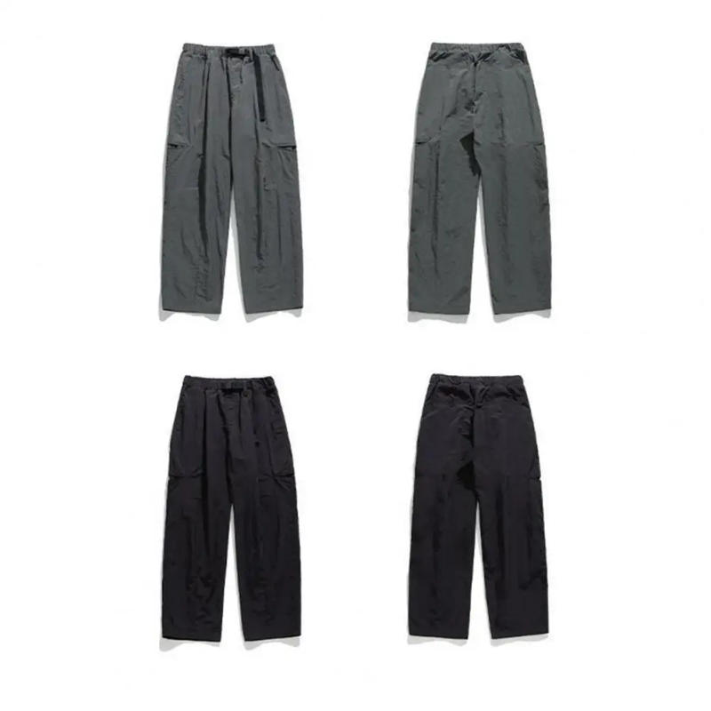 Description Picture 6 of itemQuick-drying Sweatpants Men Elastic Waist Pants Men's Quick Dry Windproof Cargo Pants with Double Side Pockets for Outdoor