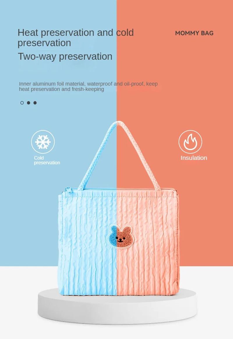 Description Picture 5 of itemMaternity Bag Cute Bear Baby Diaper Bag Lightweight Portable Handbags Mummy Outdoor Nappy Storage Bags Insulated Lunch Bags