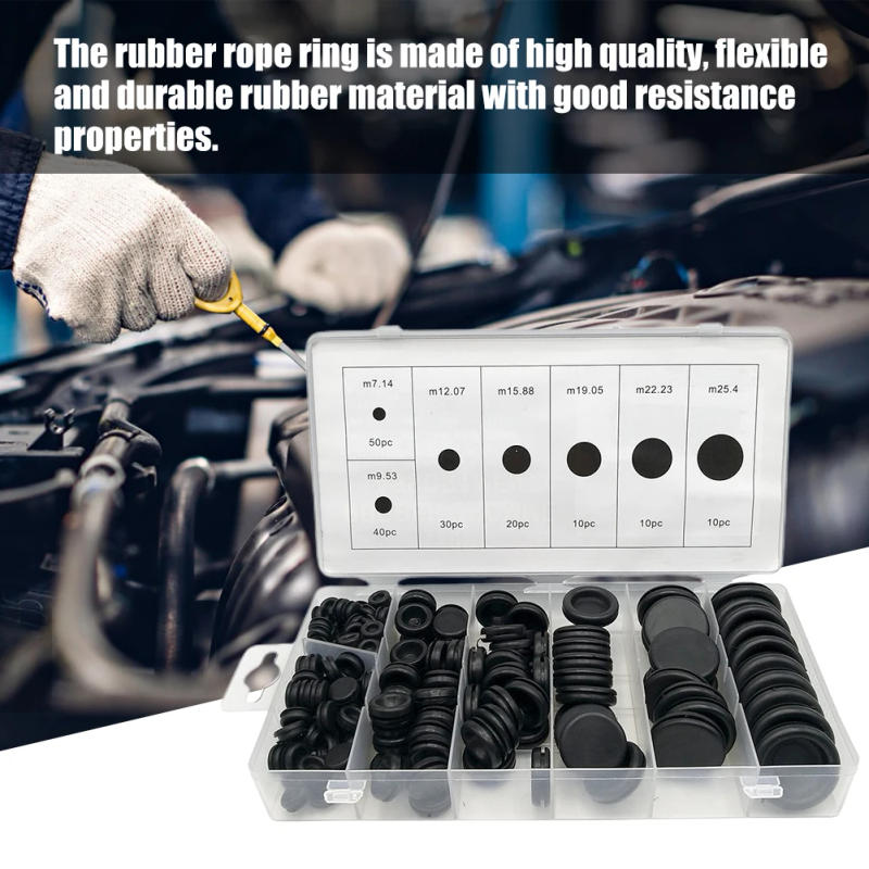 Description Picture 3 of item170pcs Grommets Assortment Kit Single Sided Grommet Firewall Hole Plug Set Boxed Multifunctional for Leakage Faucet/Hose Repair