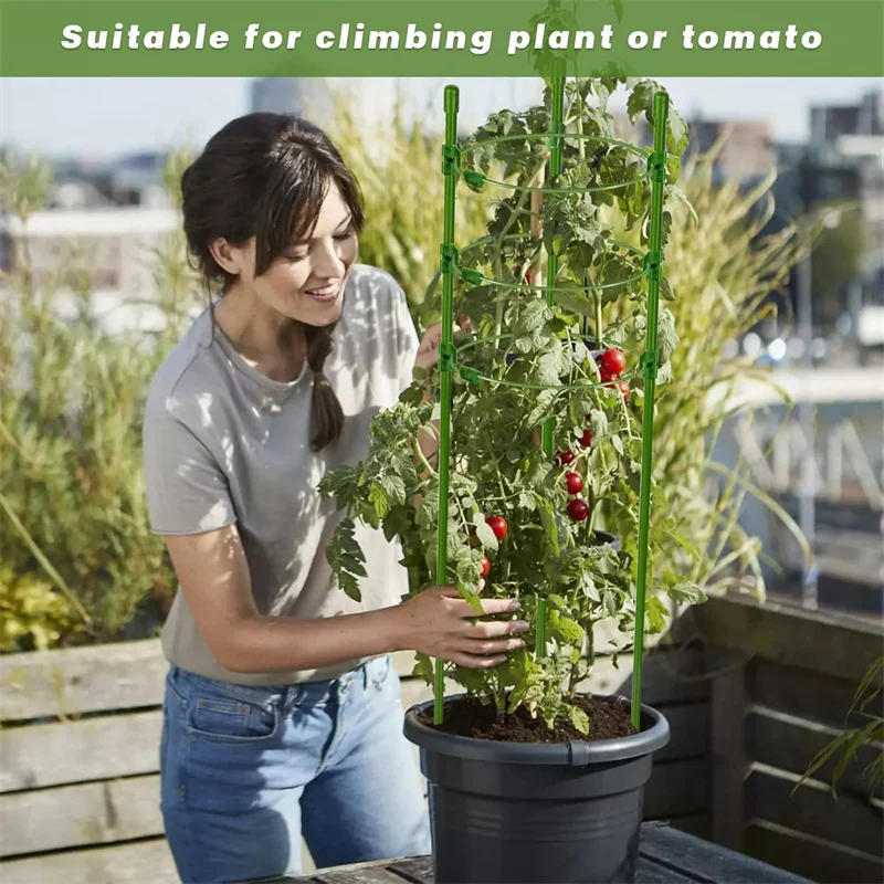 Description Picture 3 of item1 /3Pcs Durable Creative Climbing Vine Rack 45cm Plastic Coated Iron Plant Support Frame Garden Balcony Plant Flower Trellis