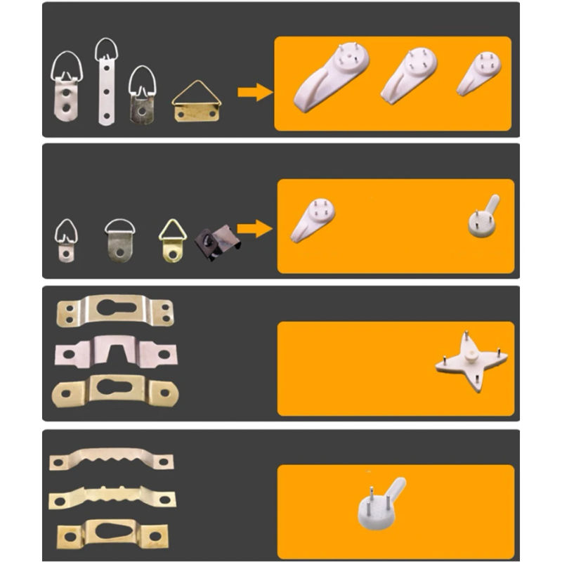 Description Picture 2 of item50pcs/set Photo Frame Hanging Hook White Painting Hook Plastic Invisible Wall Hooks Mount Photo Picture Nail Hook Hangers