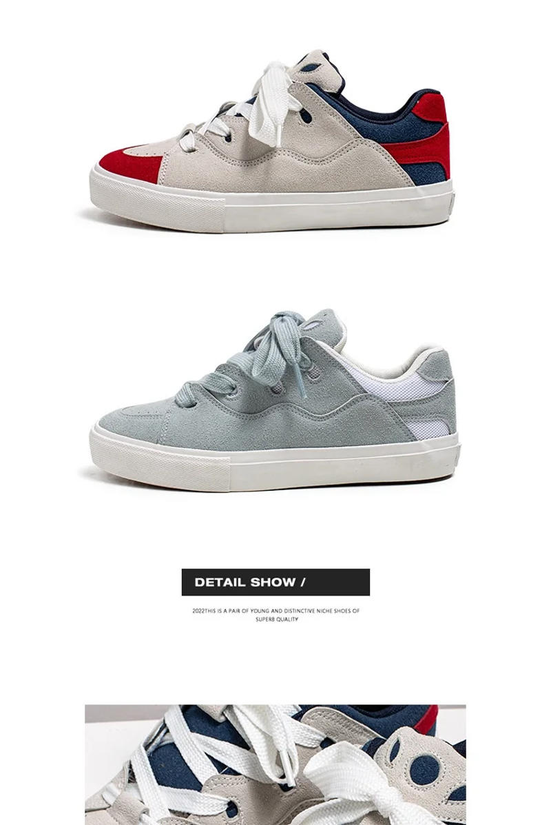 Description Picture 5 of item2023 Spring Blue Skateboard Shoes Men Women Size 44 Classic Low Flat Skate Sneakers Light Comfortable Training Shoes Zapatillas