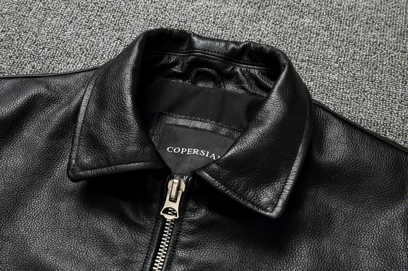 Description Picture 6 of itemCasual Men Leather Jacket Slim Soft Cowhide Leather Mens Jacket Male Skin Coat Spring Autumn Chaqueta De Cuero Para Hombre