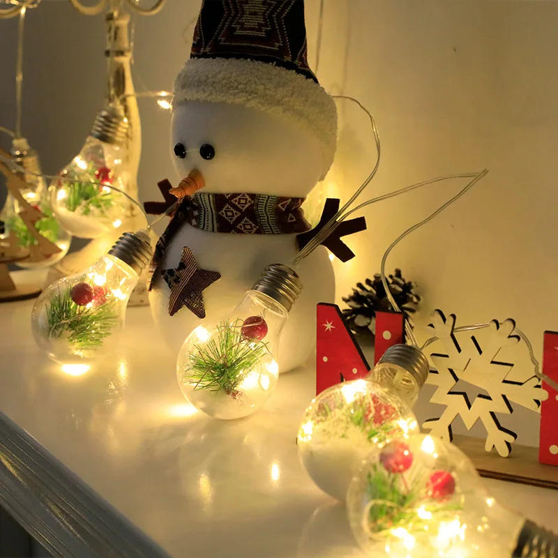 Description Picture 4 of itemChristmas LED Bulb Ball Transparent Luminous Night Light Ball Hanging Pendant Xmas Tree Ornament Home New Year Party Decoration