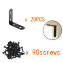 heavy-duty metal L-shaped brackets with screws for repairing wooden furniture, cabinets, and chairs