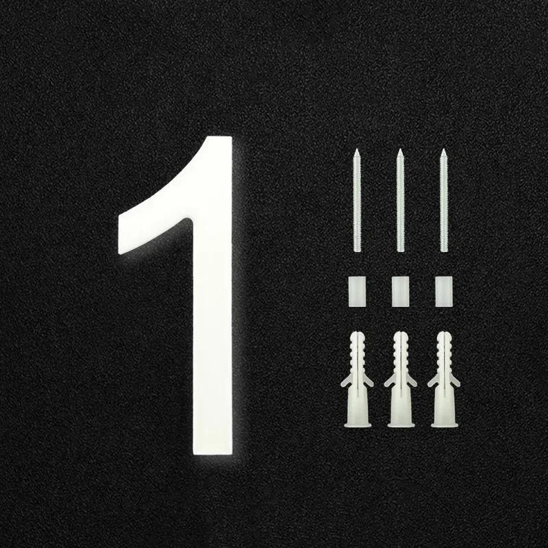 Description Picture 3 of item5 Inch House Numbers-Floating or Flush Mounting, Acrylic Home Address Door Numbers/Mailbox Number for Outside (White)