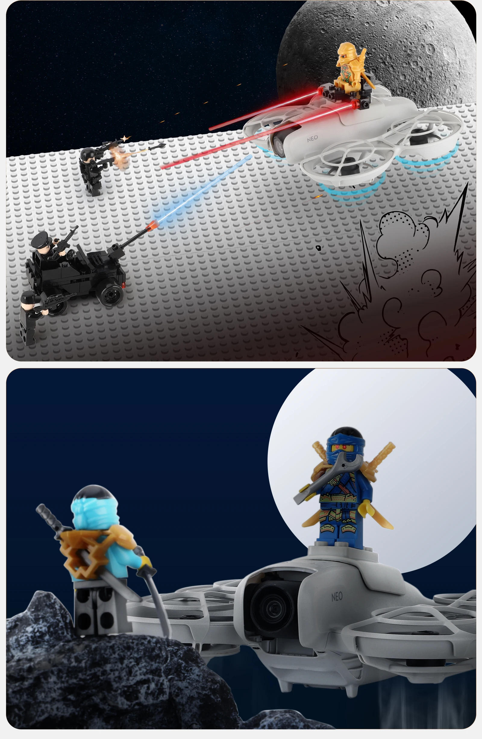 Description Picture 4 of itemBuilding Block Toy Extension Adapter Parts For DJI Neo Toy Kits Fun Assembly Following Shooting For DJI Neo Drone Accessories