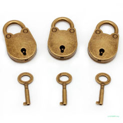 Vintage Old Antique Style Mini Archaize Padlocks for Key Lock With for key (Lot