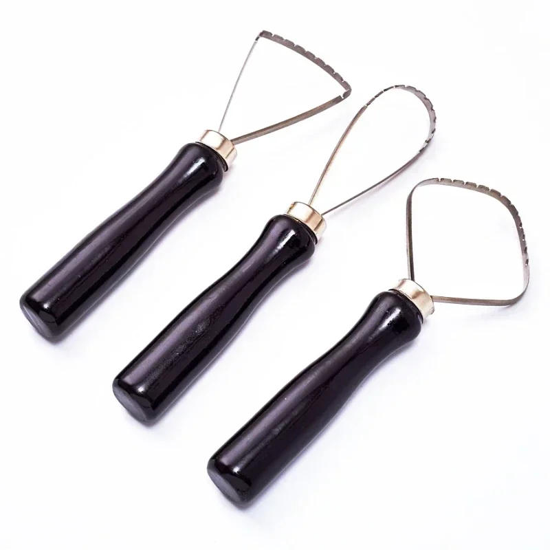 Description Picture 2 of item3Pcs Pottery Clay Sculpture Big Loop Tool Clay Scraper Sculping Modelling Tool Wood Handle Ceramics Trimming Carving Tools