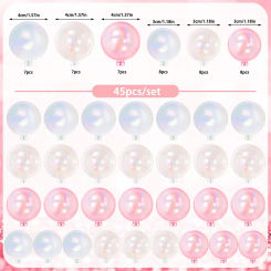 45pcs Cake Toppers,Cake Pearl Insert Mini Balloon Cupcake DIY Decoration for Wedding Anniversary Graduation Cake Party Decor