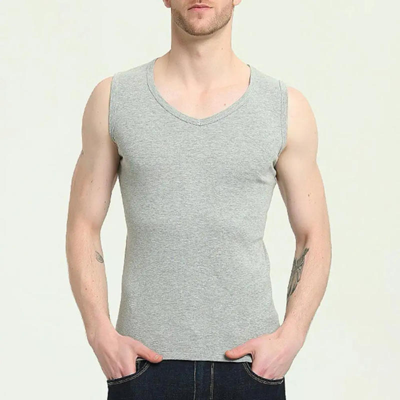Description Picture 5 of itemMen Summer Vest Slim Fit V-neck Vest Seamless V Neck Men's Fitness Vest Breathable Quick-drying Tank Top for Gym Sport Stretchy