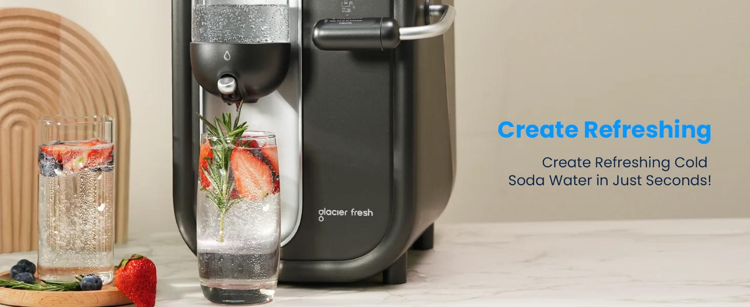 Description Picture 6 of itemFRESH Newest Cold Soda Maker，Electric Carbonated Water Machine,North America's First Sparkling Water Machine with Refrigeration,
