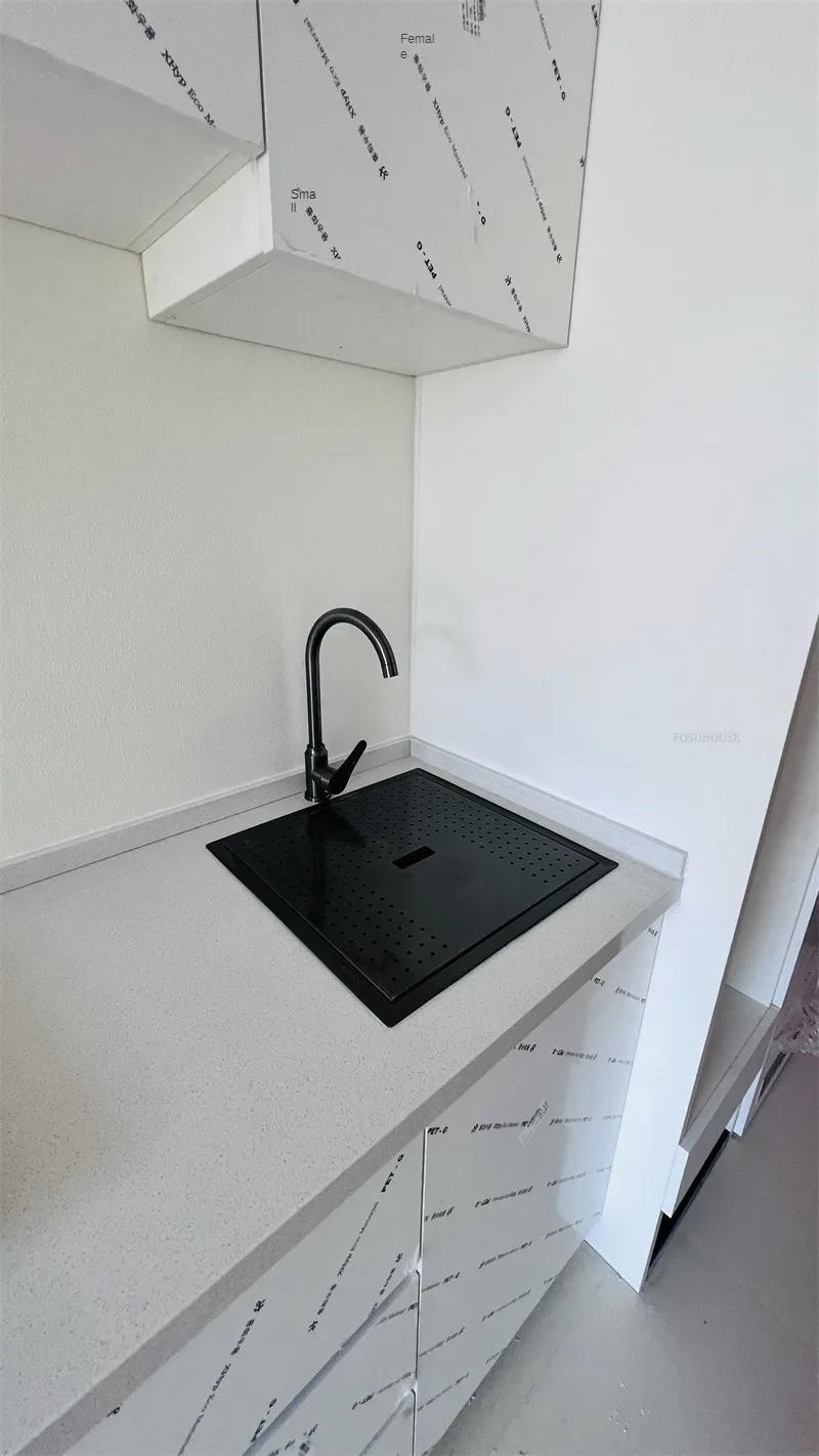 Description Picture 5 of itemNordic  Honeycomb Embossed Kitchen Sinks Small Bar Invisible Single Slot with Cover Home Hidden Island Sink Kitchen Accessories