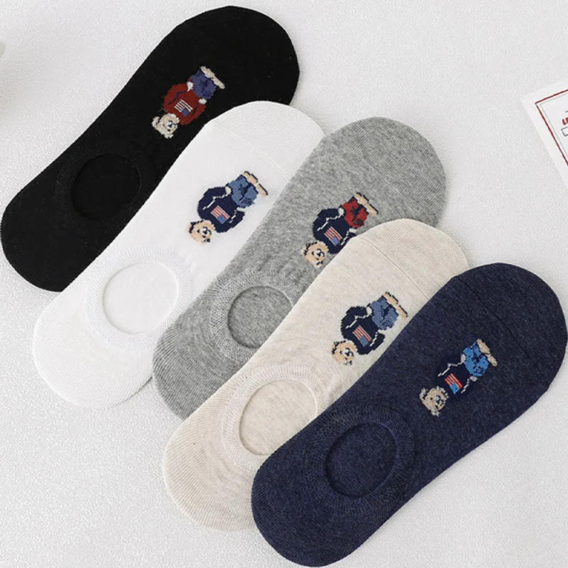 Description Picture 4 of itemSocks Women's Shallow Mouth Korean Cute Little Bear Socks Cartoon Shallow Mouth Socks Summer Thin Anime Boat Socks