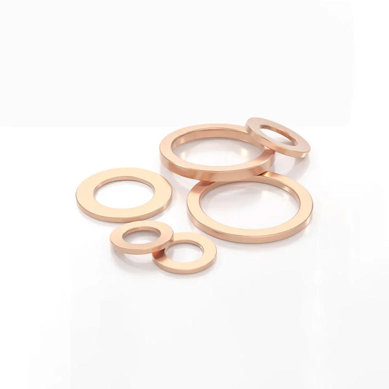 Description Picture 4 of itemPurple Copper Gasket/ Marine Instrument Sealing Ring / Copper Round Threaded Metal Flat Gasket M3-M60mm