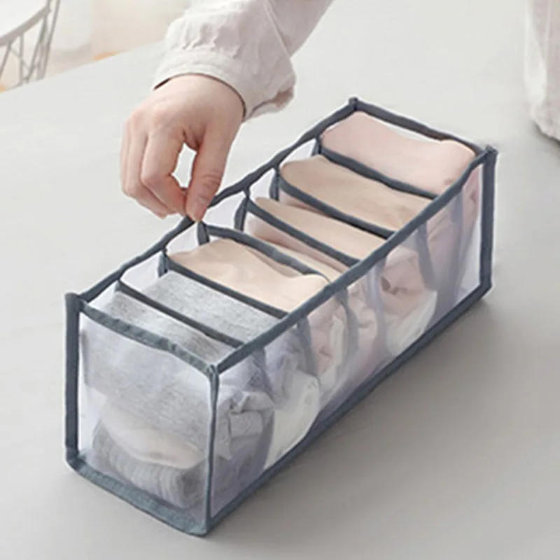 Description Picture 4 of itemDividers Drawer Wardrobe Home Clothes Jeans Storage Boxes Mesh Net Bag Closet Organizer Foldable Underwear Baby Cloth Sock Pants