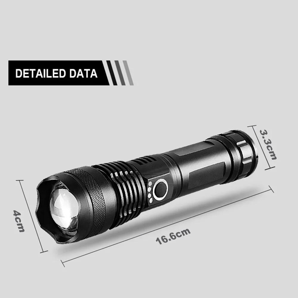 Description Picture 3 of itemPortable LED Flashlight Rechargeable 5 Modes IPX4 Waterproof Handheld Torches Tactical Lantern With USB Charging for Hiking