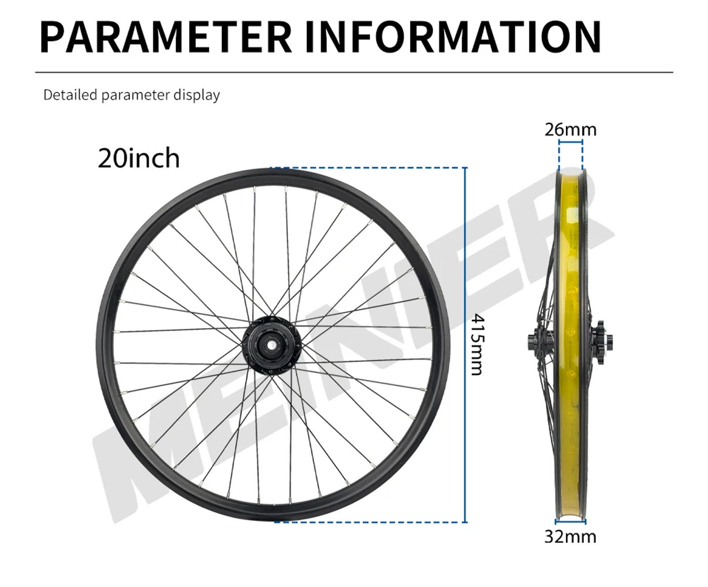 Description Picture 4 of item24 Inch MTB Bicycle Wheel AM 32mm Wide Rim Hub 142 Thru Axle 148mm 6 Pawls Disc Brake Bike Wheelset