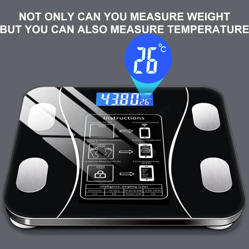 Description Picture 6 of itemINSMART Smart Body Weight Scale Digital Body Composition Body Weight Balance Bioimpedance Scale BMI Floor Scales Bathroom Scale