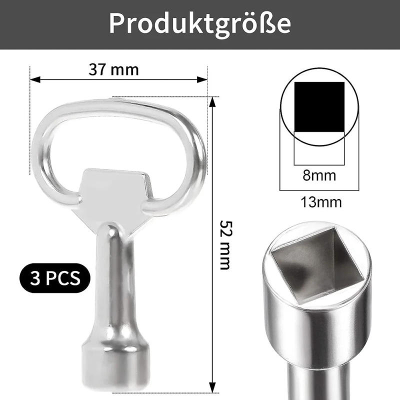 Description Picture 5 of item3Pcs Square Wrenches Stainless Steel Cabinet Door Lock Turn Tongue Lock T-shaped Lock Cylinder For Industrial Chassis Cabinets