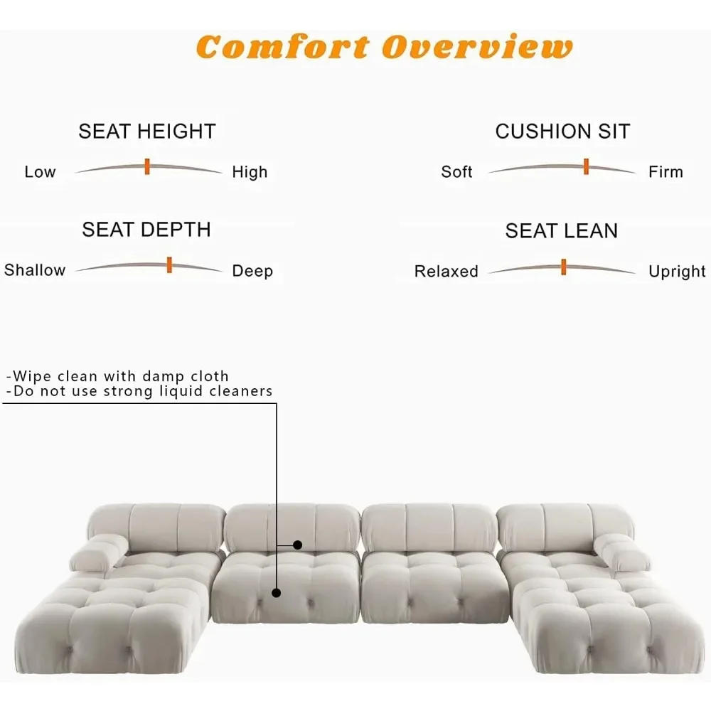 Description Picture 5 of itemliving room sofas Sectional Sofa, Modular Sectional Couch with Ottomans- L Shaped Couch for Living Room, 4 Seater Sofa Sets,104"