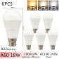 6pcs 18W B22