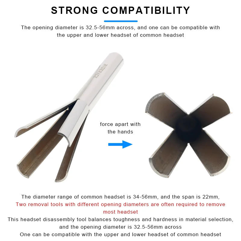 Description Picture 5 of itemBicycle Headset Cup Remover Tool Stainless Steel Mountain Bike Head Parts Remover Repair Tools For 1-1/8, 1-1/4 and 1-1/2 inch