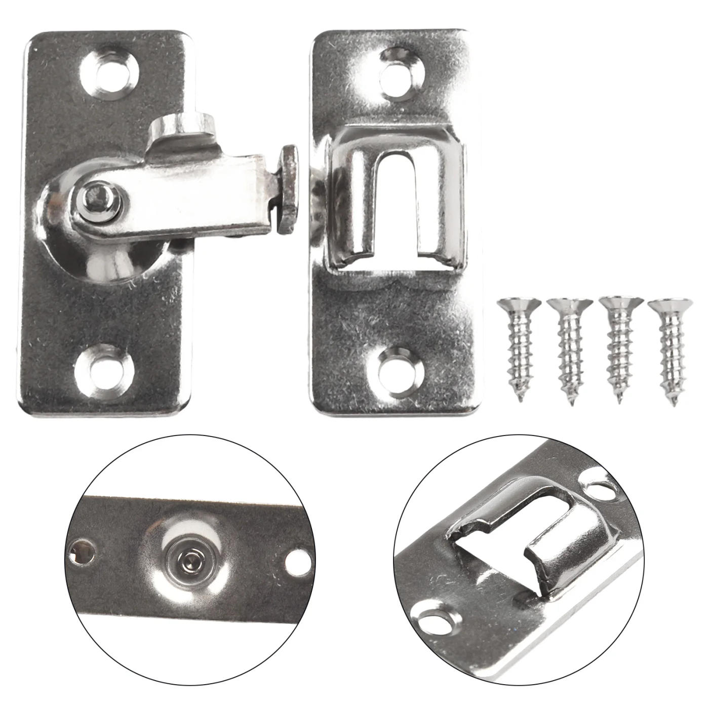 Description Picture 3 of itemStainless Steel Door Latch 90 Degree Buckle Right Angle Hook Lock Bolts For Sliding Door Lock Window Cabinet Door Latch Hardware
