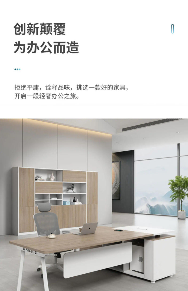 Description Picture 4 of itemWork Bureau Office Desk Corner Reception Work Makeup Computer Drawers Office Desk Elevable Scrivania Angolare Office Furniture
