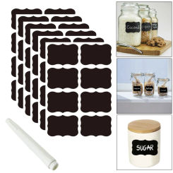 1-49Pcs Kitchen Accessories Blackboard Sticker Labels with Rewritable White Liquid Chalk Salt Spice Jar Organizer Kitchen Gadget