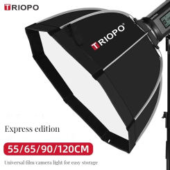 Triopo K2 55cm 65cm 90cm 120cm Quickly Release Bowens Mount Octagon Softbox + Honeycomb Grid Outdoor Soft Box for Flash