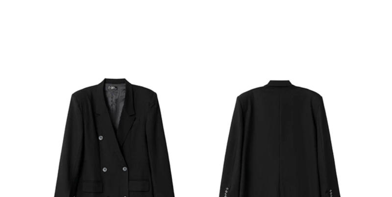 Description Picture 3 of itemShoulder Pads Long slim-fit double-breasted Suit Coat Waist Waist Trench Coat For Men And Women Winter