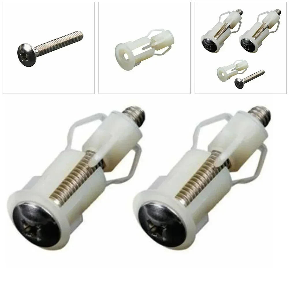 Description Picture 3 of item2Pcs Top Fix Toilet Cover Seat Screws Well Nut Pan WC Blind Hole Fitting Kit For Universal Hinges Commode Household Tools 2023