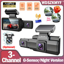 1080P DashCam for Cars 3Channel Front and Rear Camera WIFI Car Camera Video Recorder Rear View Camera for Vehicle Car accessory
