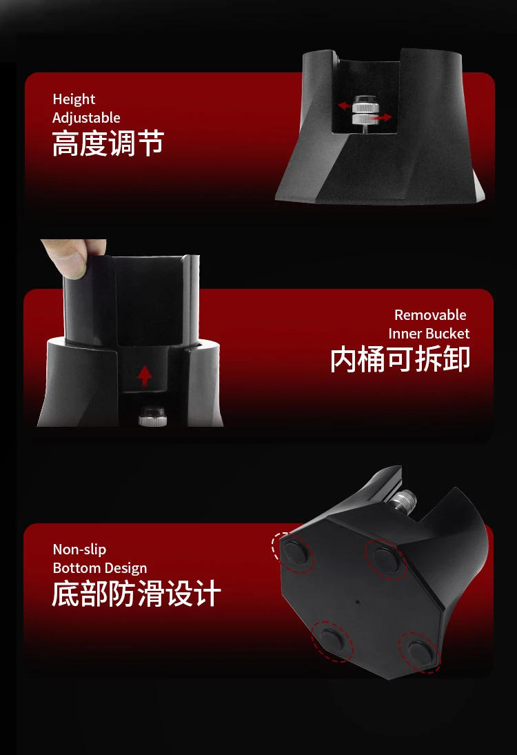 Description Picture 4 of itemSpiral Coffee Tamper Station Height Adjustable Bottom Anti Slip Black Powder Pressing Base Coffee Machine Handle Storage Seat